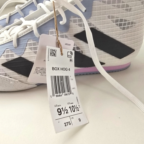 ADIDAS Box Hog 4 Boxing Boots White Grey Lilac Womens 10.5 - Picture 11 of 16